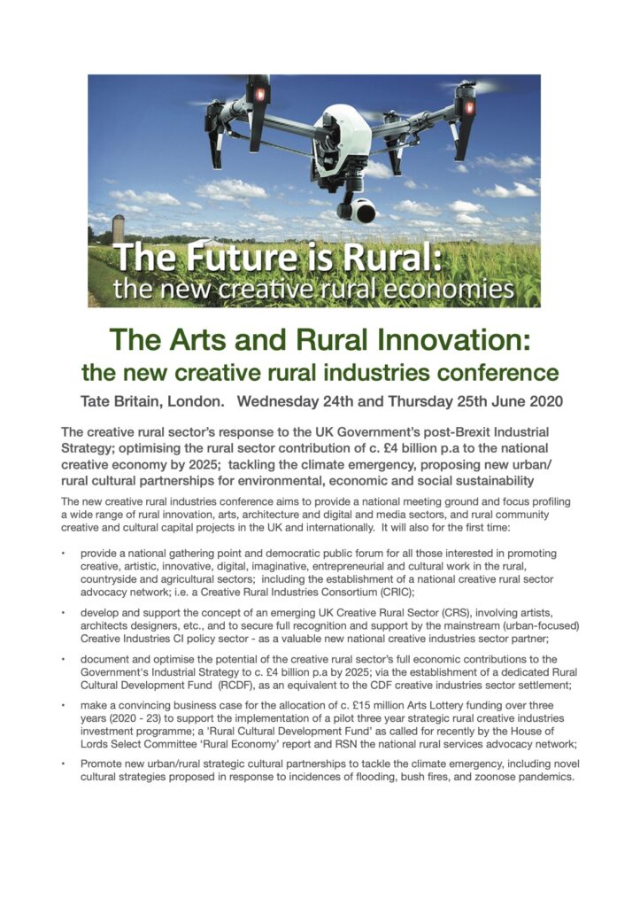 The Arts and Rural Innovation: the new creative and rural industries conference